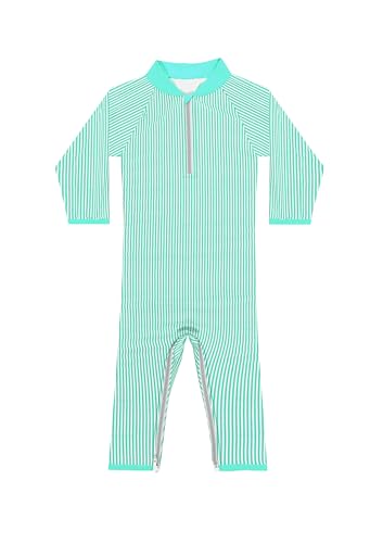 weVSwe Baby Badeanzug Hellgrün Gestreift Einteiler UV Badebekleidung Junge Langarm UPF 50+ Hautschutz Bademode 2 Jahre von weVSwe