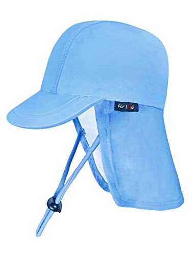 weVSwe Baby Sonnenhut UV mit Riemen Kleinkind Schwimmhut Nackenschutz String Wasserdicht für den Sommer Blauer 0-6 Monate von weVSwe