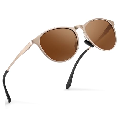 Sonnenbrille Damen-Al-Mg Metall Rahme-Polarisiert-Ultraleicht-Rund-Herren-Unisex-UV400-Retro-Vintage -Klassisch-Trendy-SonnenbrillenGeeignet FüR Camping-Outdoor-Geschenke für frauen-Teefarbenen Sonnenbrille Damen-Al-Mg Metall Rahme-Polarisiert-Ultraleicht-Rund-Herren-Unisex-UV400-Retro-Vintage -Klassisch-Trendy-SonnenbrillenGeeignet FüR Camping-Outdoor-Geschenke für frauen-Teefarbenen von wearPro