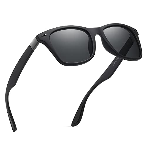 wearPro Polarisierte-Eckig-Sonnenbrille-für-Herren-Damen UV400-Schutz Polarisiert Sonnenbrillen Retro Vintage Stil Fahrradbrille Rechteckig Sunglasses für Fahren Sport(Schwarz) von wearPro