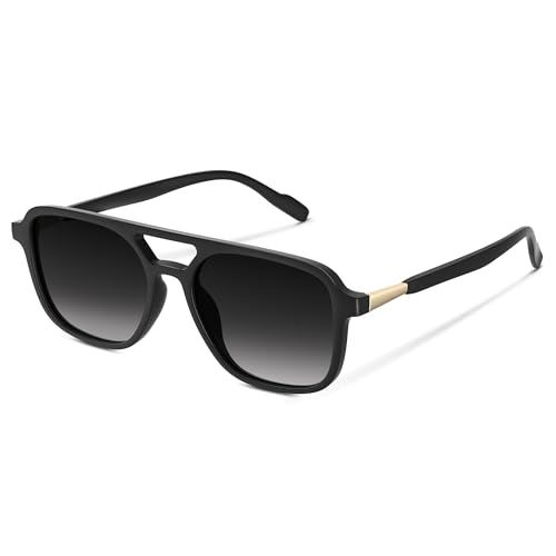 wearPro Sonnenbrille-Damen-polarisiert-Herren-UV400-Unisex-Sonnenbrillen-Trendy-Rechteckige-Retro-Klassisch-Groß-Ultraleicht-Vintage FüR Frauen-Autofahren Und Camping-Grau von wearPro
