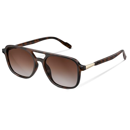 wearPro Sonnenbrille-Damen-polarisiert-Herren-UV400-Unisex-Sonnenbrillen-Trendy-Rechteckige-Retro-Klassisch-Groß-Ultraleicht-Vintage FüR Frauen-Autofahren Und Camping Leomuster Fassung von wearPro