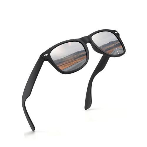 wearPro Sonnenbrille-Herren-Damen Retro Vintage Classic Polarisierte UV400 Schutz für Fahren und Ski-Morgennebel-Schwarz wearPro Sonnenbrille-Herren-Damen Retro Vintage Classic Polarisierte UV400 Schutz für Fahren und Ski-Morgennebel-Schwarz von wearPro