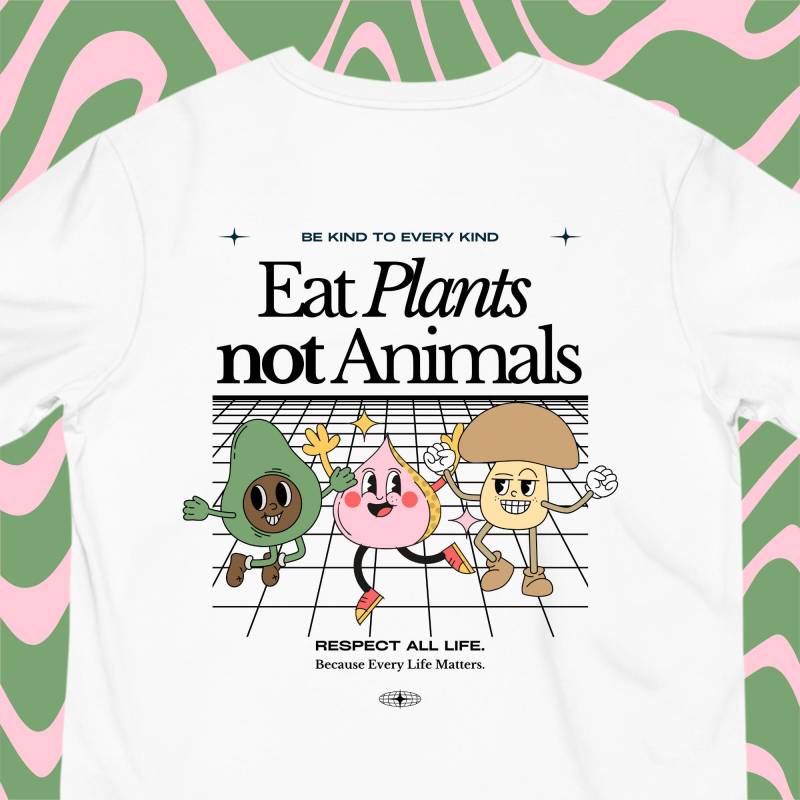 T-Shirt "Eat Plants Not Animals" | T Shirt Spruch Print Vegan T-Shirt Oversize Retro von wearyourprintciple