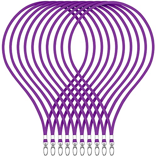 webbomb 10 Stück Schlüsselband Lanyard 360° Umhängeband 13 Farben edel glänzend mit Karabiner für Zugangskarten Ausweishalter Büro ID Karte Fahrkartenhülle Schlüsselbänder Handy Band (lila) von webbomb