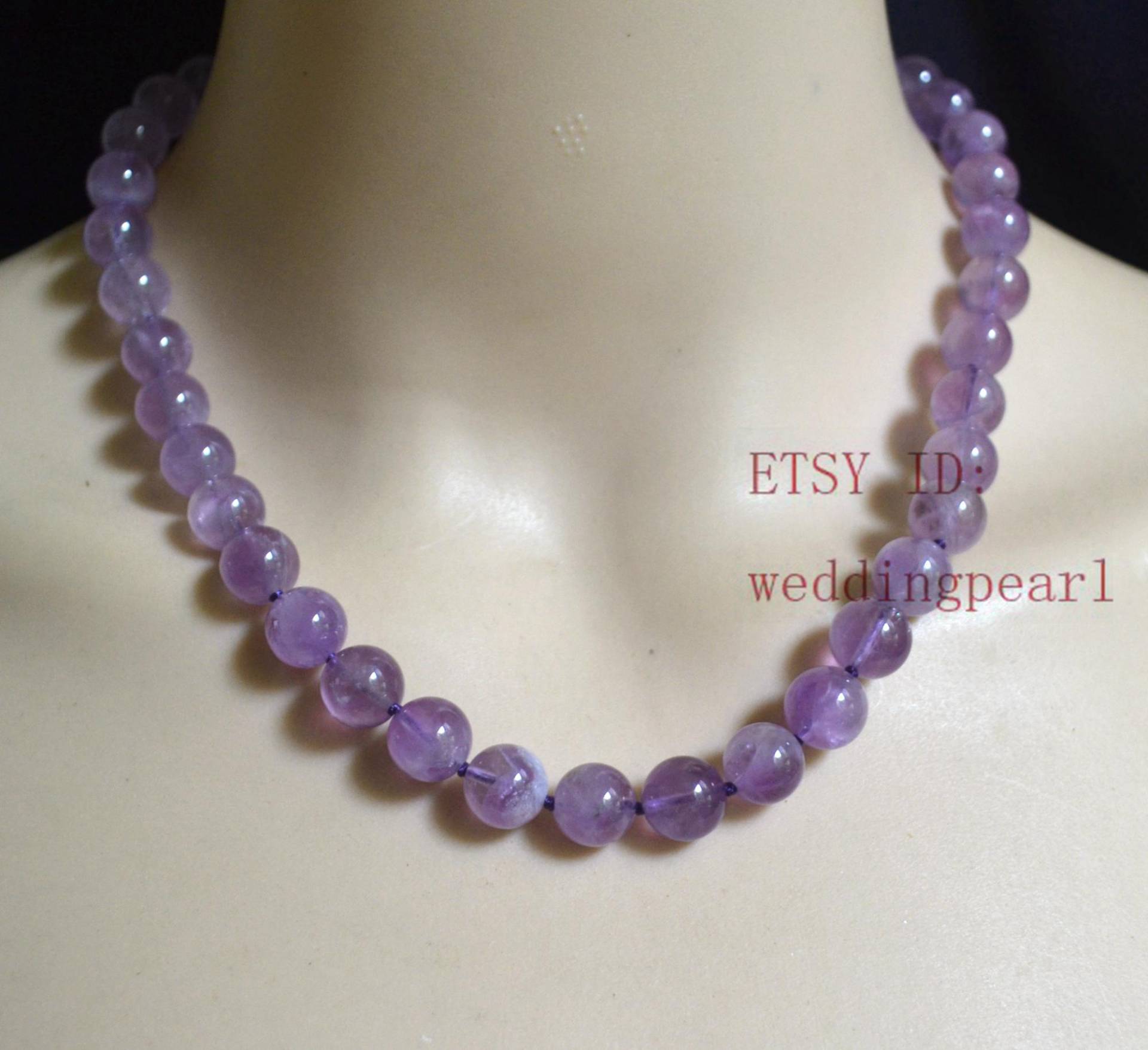 10 Mm Echte Lila Amethyst Halskette von weddingpearl