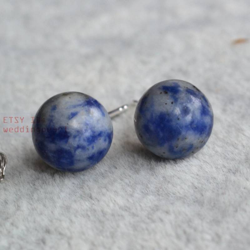 10 Mm Echte Natürliche Sodalith Stein Ohrstecker von weddingpearl