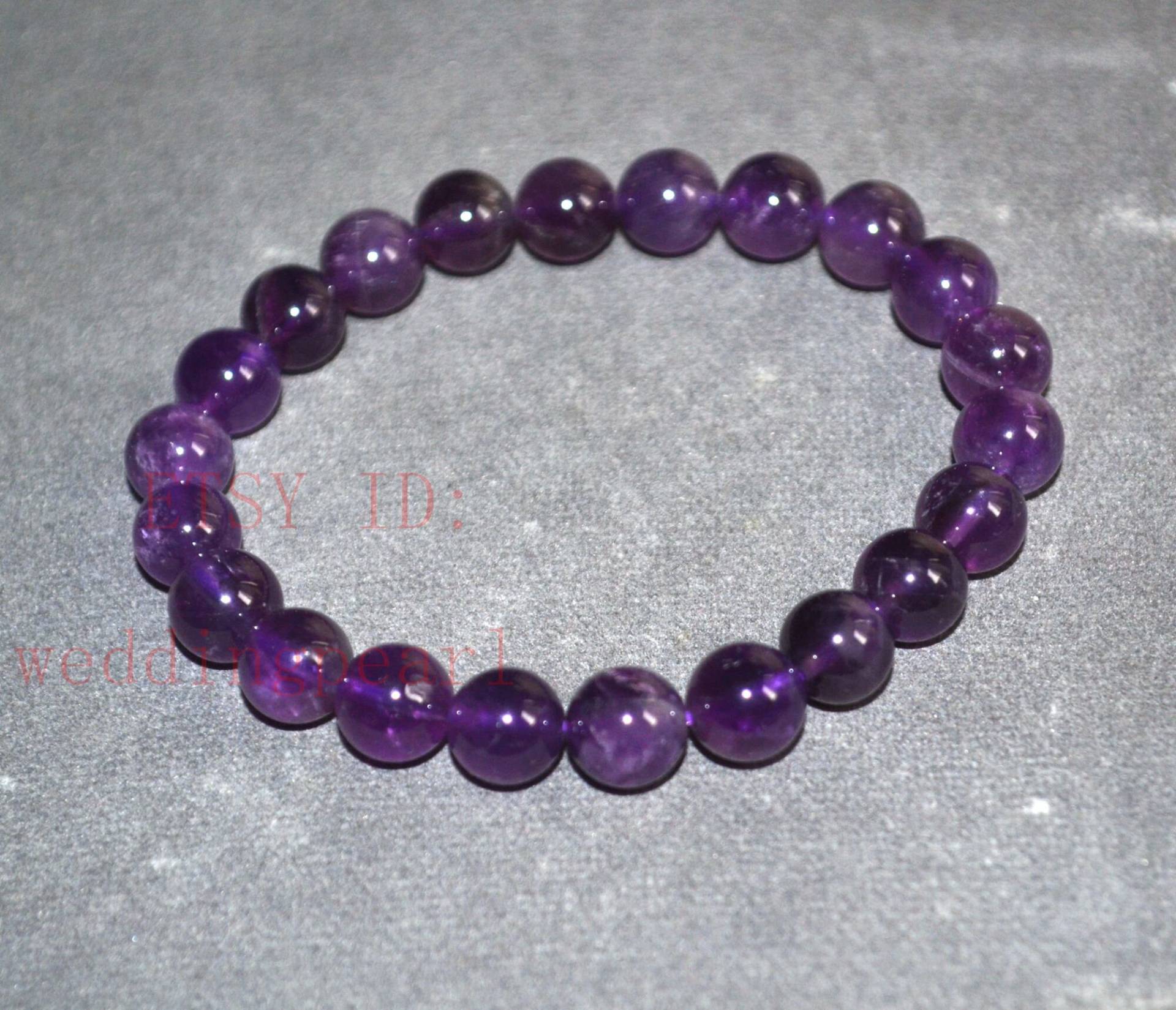 Amethyst Armband, Stretch Perlen Armbänder, 7, 8 Mm Lila Februar Geburtsstein, Heiledelstein Armband von weddingpearl
