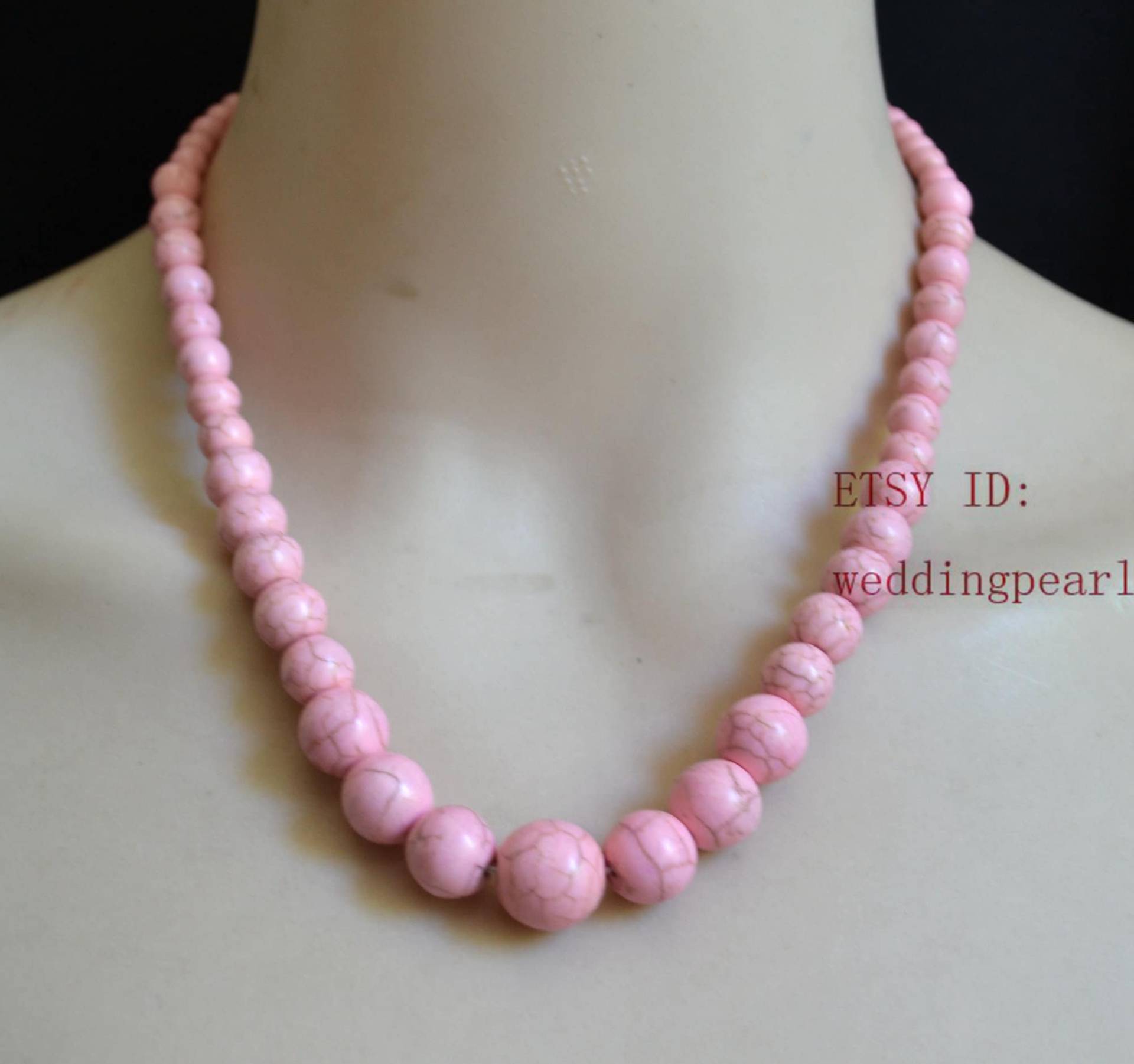 Rosa Perlen Halskette, 46 cm von weddingpearl