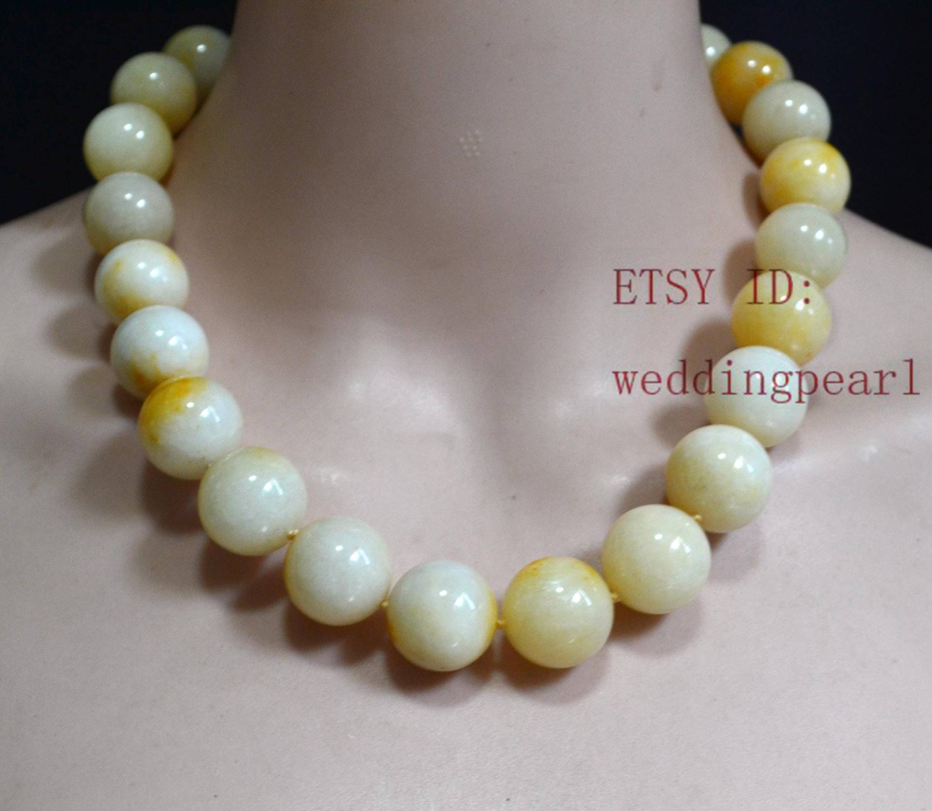 Sehr Große Natürliche Jade Halskette, 18, 5-20 Mm Perlen Damen Herren Handgeknüpft Jede Perle, Statement Halskette Sehr Große Natürliche Jade Halskette, 18, 5-20 Mm Perlen Damen Herren Handgeknüpft Jede Perle, Statement Halskette von weddingpearl