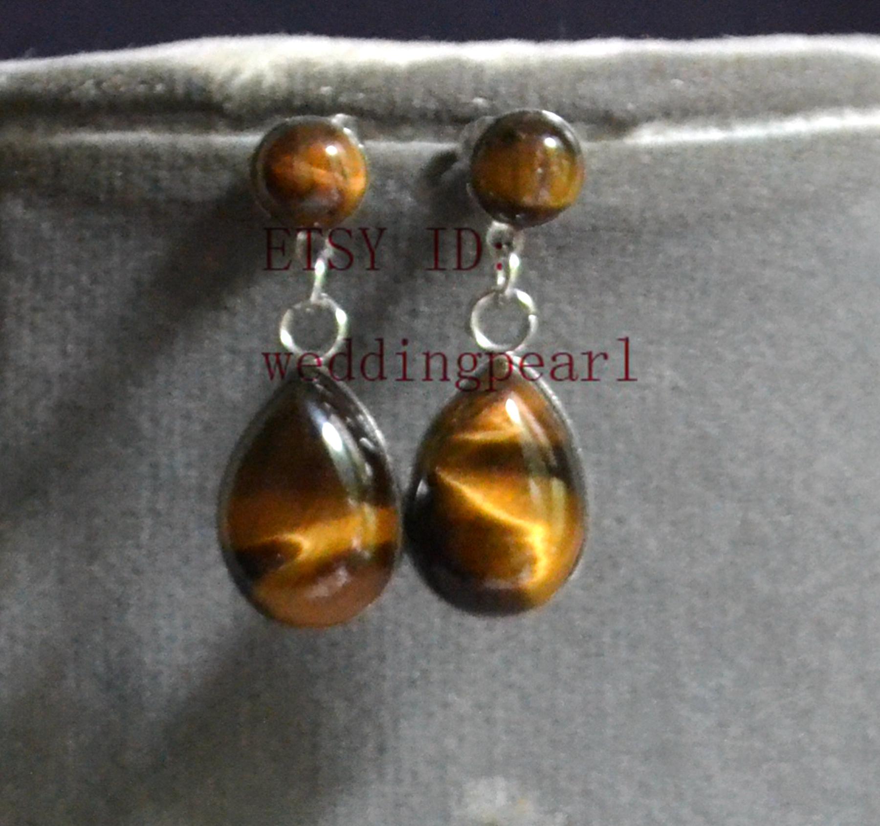 Tropfen Natürliche Tigerauge Ohrringe, Bolzen Baumelnde Gelb Frauen Echte Steinohrring Tropfen Natürliche Tigerauge Ohrringe, Bolzen Baumelnde Gelb Frauen Echte Steinohrring von weddingpearl
