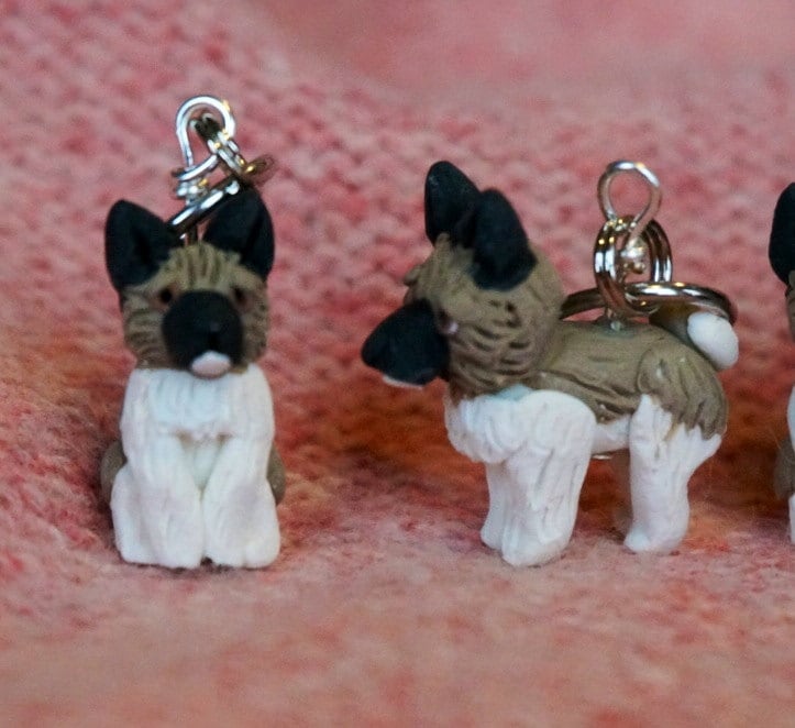 Akita Polymer Clay Hund Stichmarkierungen | 4Er Set von weeones