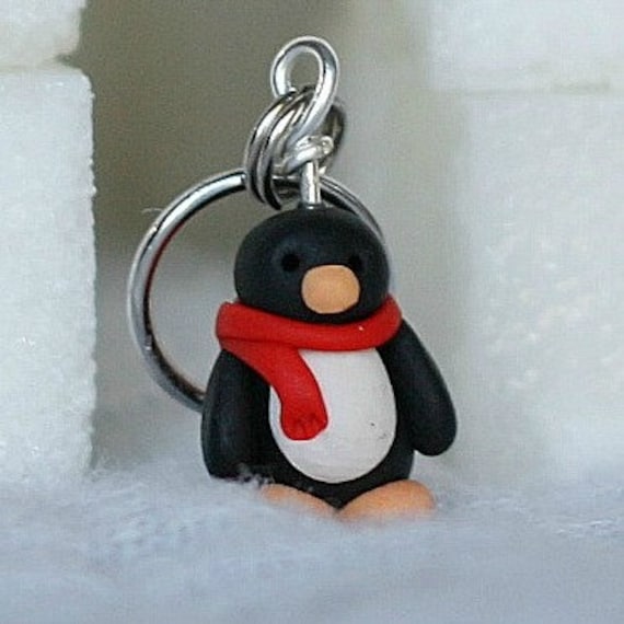 Chilly Pinguin Maschenmarkierer Von 4 Miniatur Polymer Clay Polartier Strick - Und Häkelaccessoires von weeones