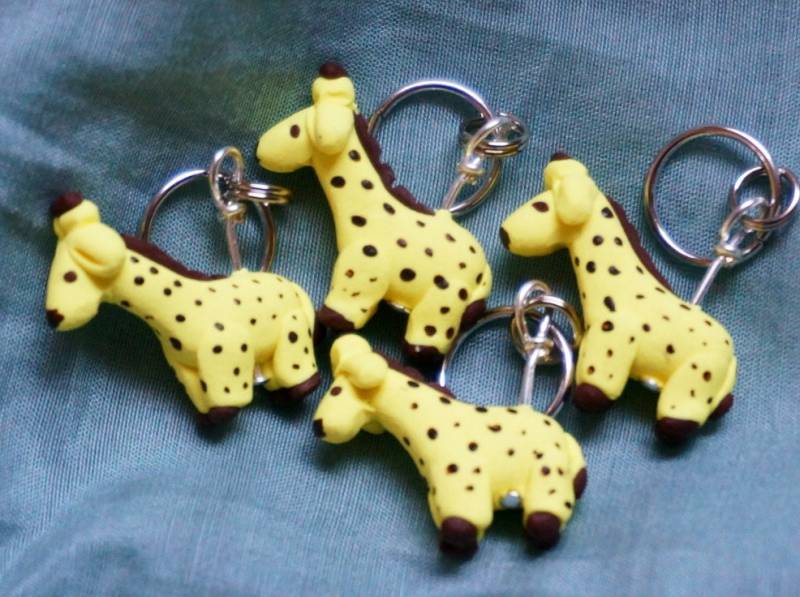 Giraffen Polymer Clay Maschenmarkierer | 4Er Herde von weeones