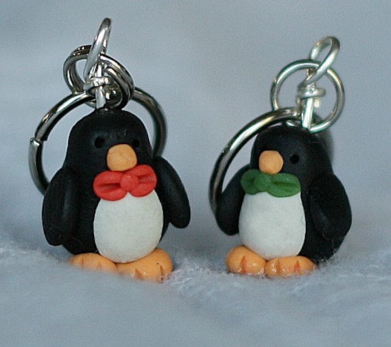 Polymer Clay Pinguin Maschenmarkierer | 4Er Set von weeones