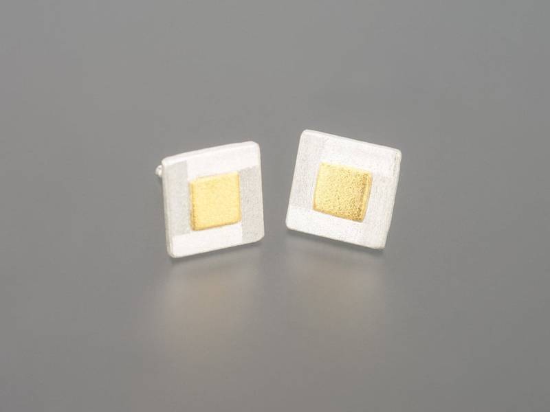 Silberohrstecker Mit Feingoldquadraten Silberohrstecker Mit Feingoldquadraten von weidenthaler