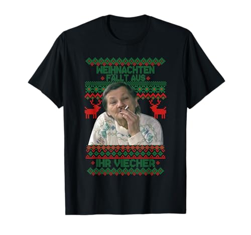 weihnachten fällt aus ihr viecher Ugly Christmas T-Shirt - Männer - Schwarz - S - Kurzarm - Klassische Passform - Polyester 100% - Weihnachten weihnachten fällt aus ihr viecher Ugly Christmas T-Shirt - Männer - Schwarz - S - Kurzarm - Klassische Passform - Polyester 100% - Weihnachten von weihnachten fällt aus ihr viecher ugly christmas