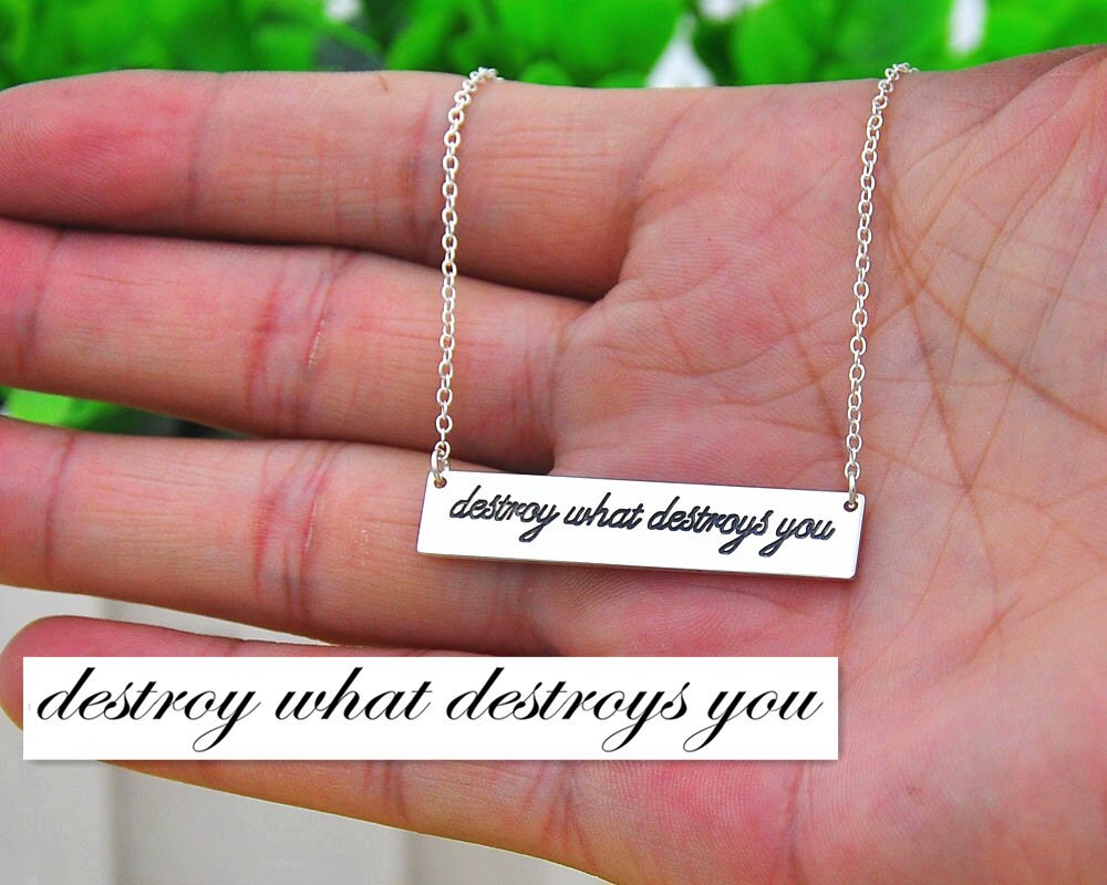 925 Sterling Silber Bar Halskette Personalisierte Zitat Eingraviert, Worte Anhänger, Benutzerdefinierte Signatur Speicher Schmuck 925 Sterling Silber Bar Halskette Personalisierte Zitat Eingraviert, Worte Anhänger, Benutzerdefinierte Signatur Speicher Schmuck von weimeiOrnaments