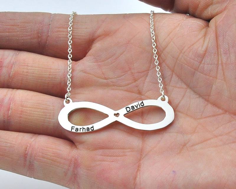 925 Sterling Silber Infinity-Halskette, Paar Namen, Benutzerdefinierte Inifinite Liebe Halskette, Stempel Wörter, Andenken Schmuck, Persönliches 925 Sterling Silber Infinity-Halskette, Paar Namen, Benutzerdefinierte Inifinite Liebe Halskette, Stempel Wörter, Andenken Schmuck, Persönliches von weimeiOrnaments