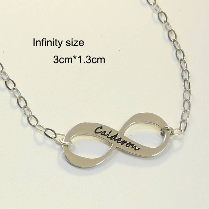 925 Sterling Silber Infinity Name Fußkettchen Gravur Benutzerdefinierte Buchstaben Einfache Art Wort Design Personalisierter Knöchel Schmuck von weimeiOrnaments