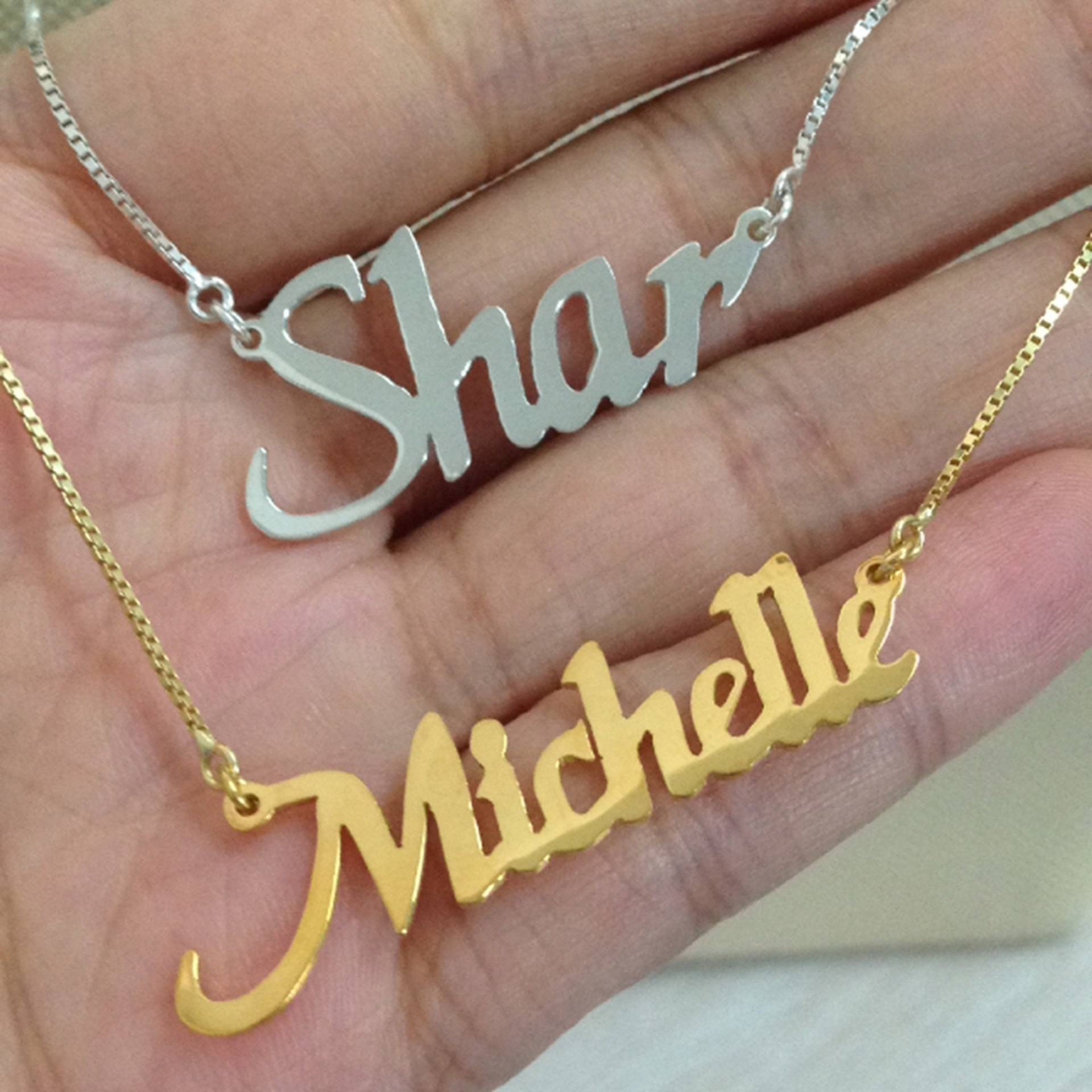 Benutzerdefinierte Namenskette Mit Box-Kette, Personalisierte Frauen-Mädchen-Namenskette, Gold-Namensschild-Halskette, Fertigen Benutzerdefinierte Namenskette Mit Box-Kette, Personalisierte Frauen-Mädchen-Namenskette, Gold-Namensschild-Halskette, Fertigen von weimeiOrnaments