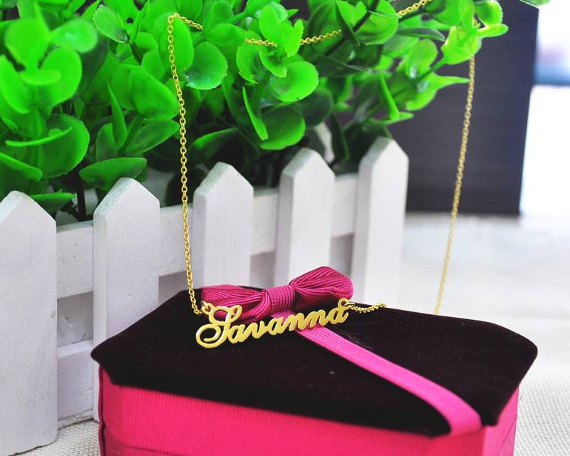 Gold Namenskette, Benutzerdefinierte Initial Halskette, Personalisierte Namensschild, Edel Brautjungfer Schmuck, Weihnachtsgeschenk von weimeiOrnaments