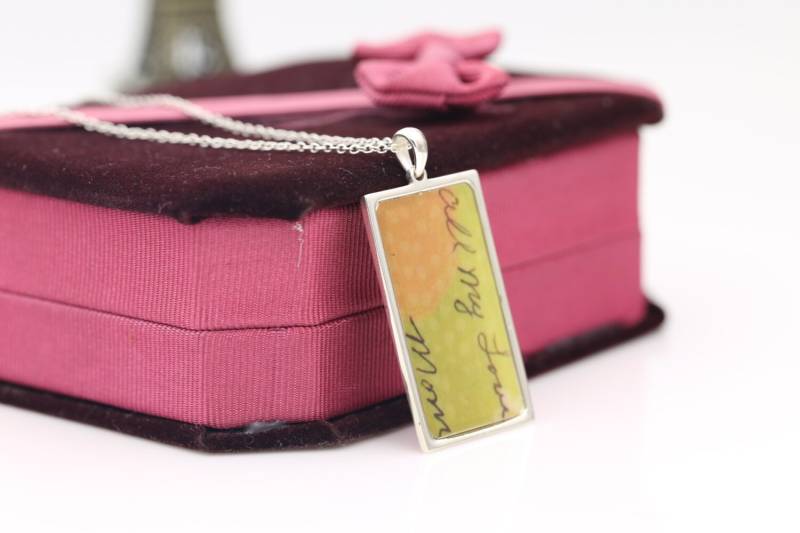 Ihre Hand Geschrieben Medaillon, Personalisierte Benutzerdefinierte Wörter Bild, Namensschild, Siegel Handschrift Pendent, Memorial Schmuck von weimeiOrnaments