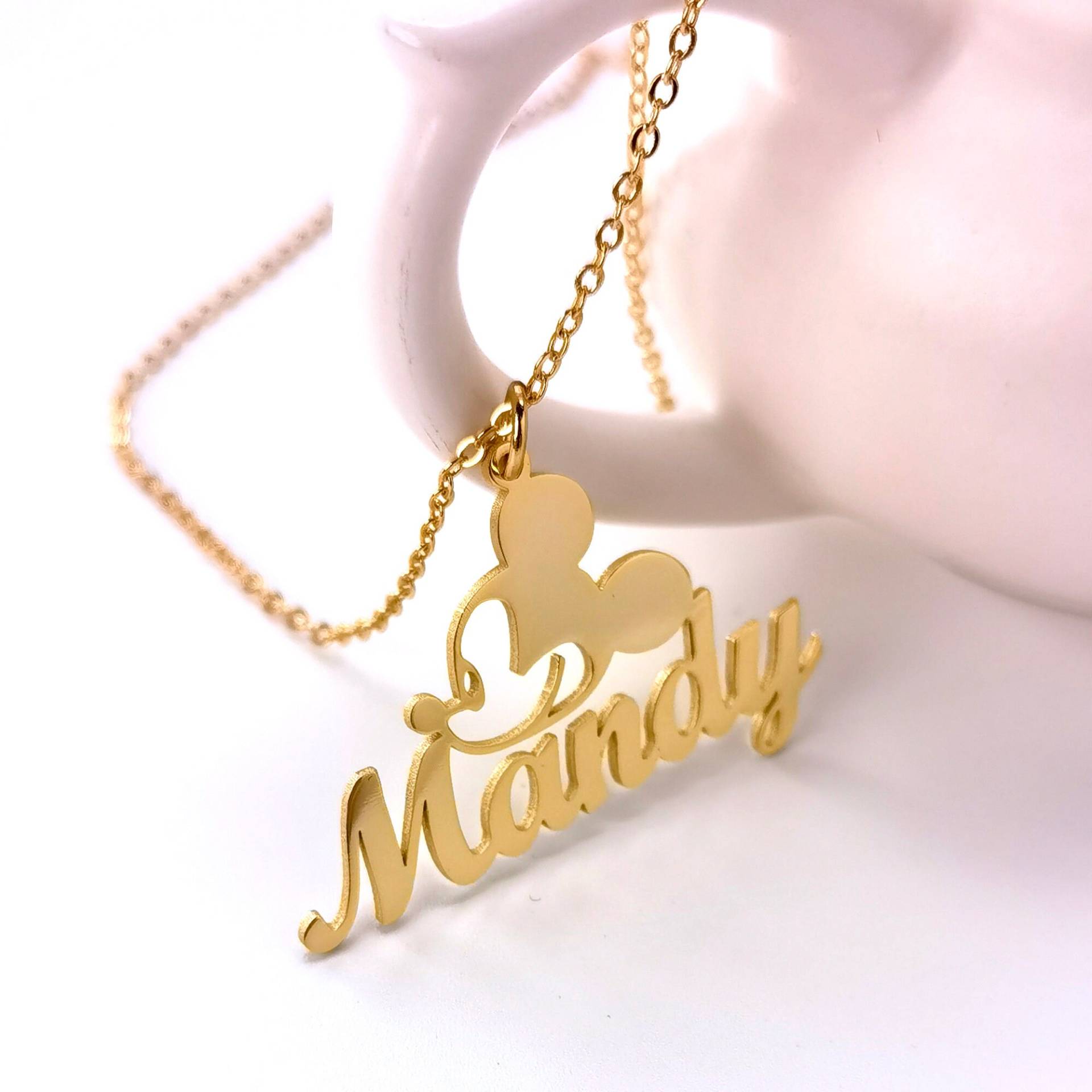 Kinder Namensschild Halskette Personalisierte Gold Name Benutzerdefinierte Geschenk Cartoon Charakter Deco 925 Sterling Silber Jewerly von weimeiOrnaments