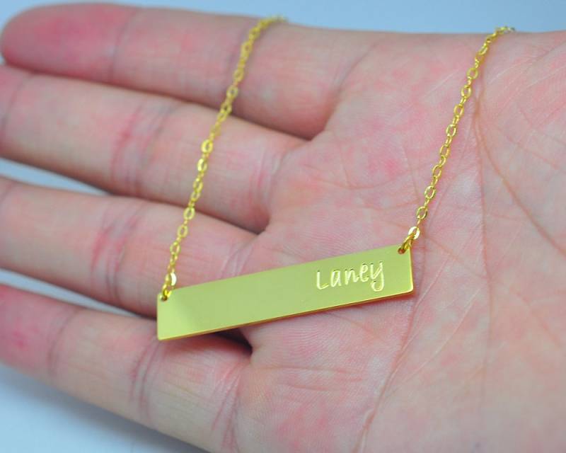 Personalisierte Goldbarren Halskette, Eingravierter Name, Benutzerdefinierte Pendent, Hand Stempel Initiale, Design Schmuck, Weihnachtsgeschenk Personalisierte Goldbarren Halskette, Eingravierter Name, Benutzerdefinierte Pendent, Hand Stempel Initiale, Design Schmuck, Weihnachtsgeschenk von weimeiOrnaments