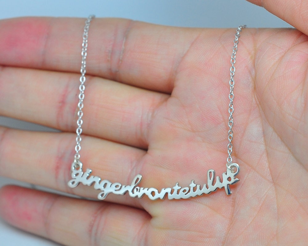 Personalisierte Lange Namen Halskette, Benutzerdefinierte Sterling Silber Satz Wörter Schicke Party Promi Mode-Halskette Personalisierte Lange Namen Halskette, Benutzerdefinierte Sterling Silber Satz Wörter Schicke Party Promi Mode-Halskette von weimeiOrnaments