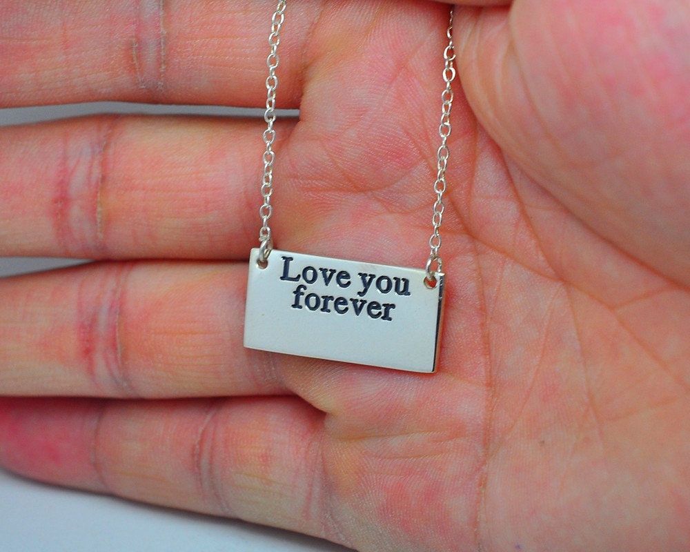 Personalisierte Liebe Nachricht Halskette, Silber Graviert Worte Name Bar, Hand Stempel Pendent, Benutzerdefinierte Weihnachtsgeschenk Personalisierte Liebe Nachricht Halskette, Silber Graviert Worte Name Bar, Hand Stempel Pendent, Benutzerdefinierte Weihnachtsgeschenk von weimeiOrnaments