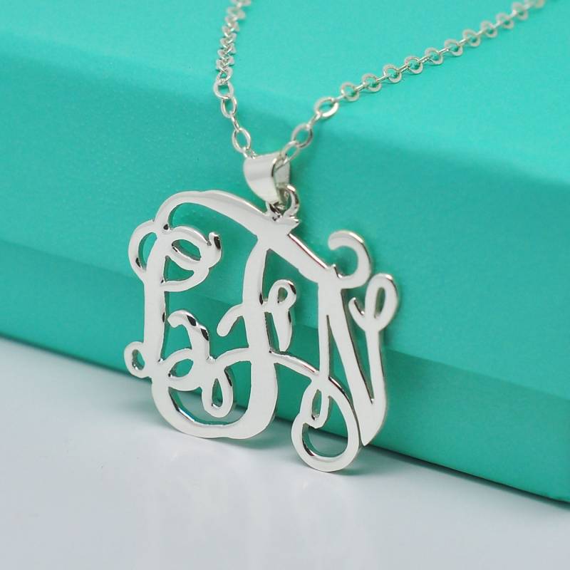 Personalisierte Name Halskette 925 Sterling Silber Monogramm Benutzerdefinierte Initial 1, 25 "Weihnachtsgeschenk Personalisierte Name Halskette 925 Sterling Silber Monogramm Benutzerdefinierte Initial 1, 25 "Weihnachtsgeschenk von weimeiOrnaments