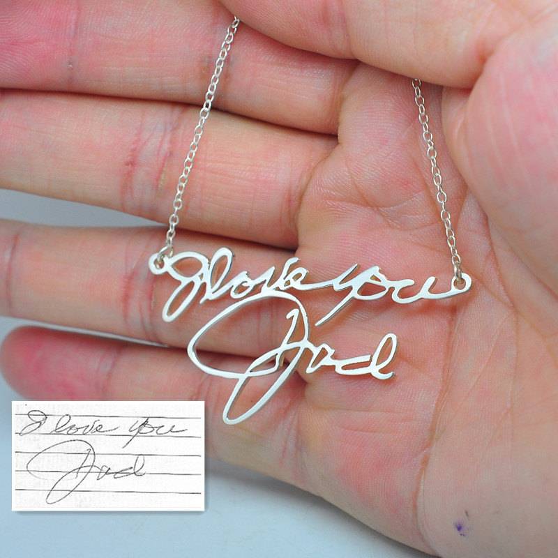 Personalisierte Signatur, Halskette 925 Sterling Silber Name, Individuelle Handschrift Anhänger, Andenken Erinnerung Schmuck Personalisierte Signatur, Halskette 925 Sterling Silber Name, Individuelle Handschrift Anhänger, Andenken Erinnerung Schmuck von weimeiOrnaments