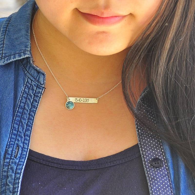 Personalisierte Signatur Mini Bar, Halskette Mit Gravur, Handschriftliche Halskette, Benutzerdefinierte Stempel Handschrift, Baumeln Kristall von weimeiOrnaments