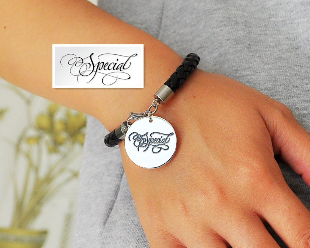 Silbernes Disc Armband, Personalisierte Ihr Kunstwerk, Handschrift Gravur Benutzerdefinierte Signature Lederarmband, Weihnachtsgeschenk Silbernes Disc Armband, Personalisierte Ihr Kunstwerk, Handschrift Gravur Benutzerdefinierte Signature Lederarmband, Weihnachtsgeschenk von weimeiOrnaments