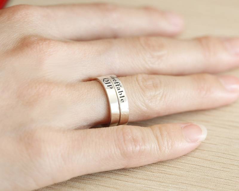 Sterling Ring, Gravierte Namen Worte Benutzerdefinierte Band, Brautjungfer Stapel Ring Set Sterling Ring, Gravierte Namen Worte Benutzerdefinierte Band, Brautjungfer Stapel Ring Set von weimeiOrnaments