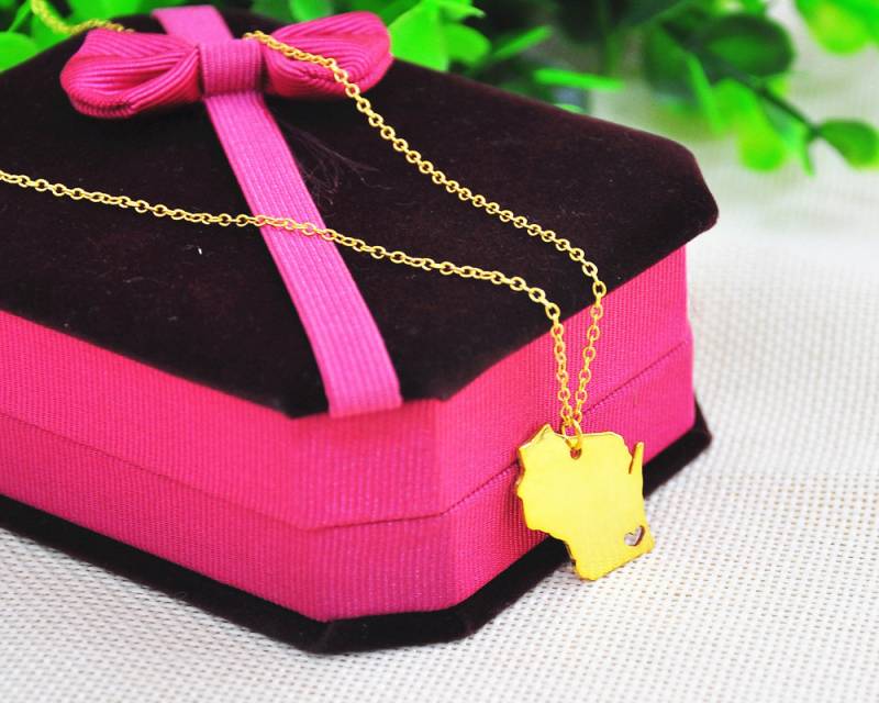 Wisconsin Wi Halskette Rose Gold, Zustand Andenken Halskette, Liebesherz Ausgeschnitten, Personalisiert, Jede Karte, Benutzerdefinierte Pennsylvania Wisconsin Wi Halskette Rose Gold, Zustand Andenken Halskette, Liebesherz Ausgeschnitten, Personalisiert, Jede Karte, Benutzerdefinierte Pennsylvania von weimeiOrnaments