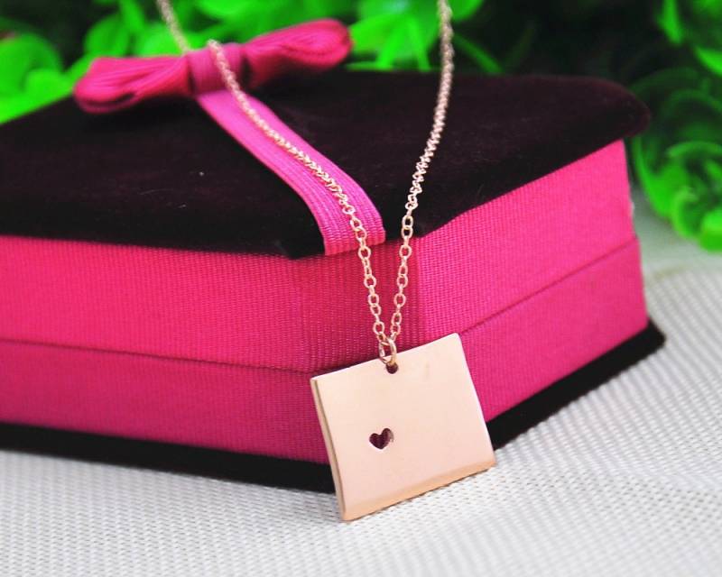 Wyoming Wy Halskette Rose Gold, Herz Ausschneiden, Personalisierte Zustand Anhänger, Benutzerdefinierte New York Jersey Pa Mi Wyoming Wy Halskette Rose Gold, Herz Ausschneiden, Personalisierte Zustand Anhänger, Benutzerdefinierte New York Jersey Pa Mi von weimeiOrnaments