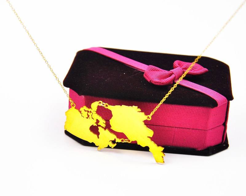 Zwei Karte Goldkette, Personalisierte Jede Pendent, Große Neckalce, Custom-Weltkarte, Memorial Schmuck, Weihnachtsgeschenk Zwei Karte Goldkette, Personalisierte Jede Pendent, Große Neckalce, Custom-Weltkarte, Memorial Schmuck, Weihnachtsgeschenk von weimeiOrnaments