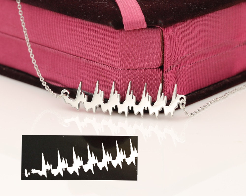 sterling Halskette Custom Ihr Herz Höher Schlagen, Rhythmus Personalisierte Neckalce, Pluse Pendent, Memorial Schmuck, Geschenk, Weihnachtsgeschenk sterling Halskette Custom Ihr Herz Höher Schlagen, Rhythmus Personalisierte Neckalce, Pluse Pendent, Memorial Schmuck, Geschenk, Weihnachtsgeschenk von weimeiOrnaments