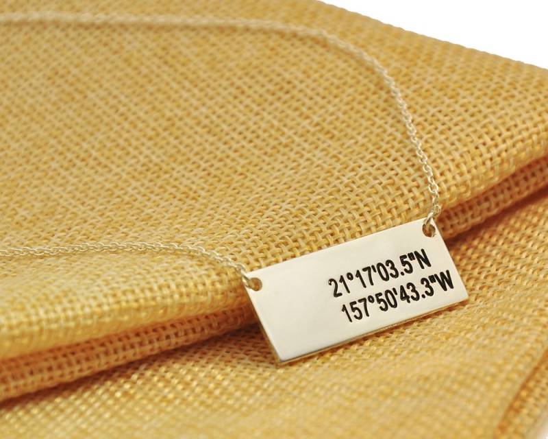 sterling Längengrad Latitude Halskette, Benutzerdefinierte Koordinatenhalskette, Personalisierte Ort Gravierte Bar, Memorial Schmuck sterling Längengrad Latitude Halskette, Benutzerdefinierte Koordinatenhalskette, Personalisierte Ort Gravierte Bar, Memorial Schmuck von weimeiOrnaments
