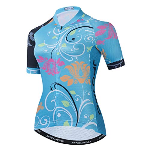 Radtrikot Damen Kurzarm Radbekleidung Sommer MTB Bike Shirts, Cu0072, XXX-Large von Weimostar