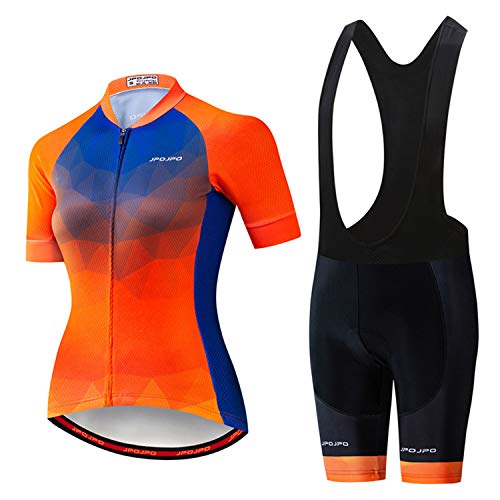 Radtrikot Damen Set Kurzarm Sommer Rennrad Trikot Set Damen Radbekleidung Fahrradbekleidung 4D Gel Gepolstert Fahrradtrikot Set von Weimostar