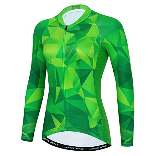 Radtrikot für Damen, langärmelig, mit 3 Taschen, für Mountainbike, Straße, Mountainbike, Hemden, Kleidung, 614, Small von Weimostar