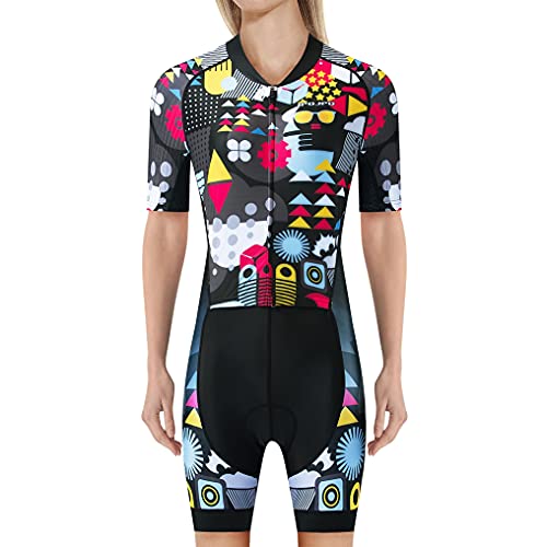 weimostar Triathlon-Anzüge für Damen, Fahrradtrikot, gepolstert, einteiliger Tri-Anzug, Sonnen, Schwimmen, Jp8115-1, Large von weimostar