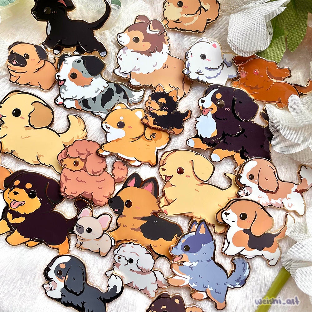 Pawsome Pups Enamel Pins von weishiart