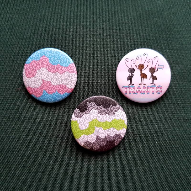 Flower Pride Flag Button - Trans Trants Agender von weissmachtbunt