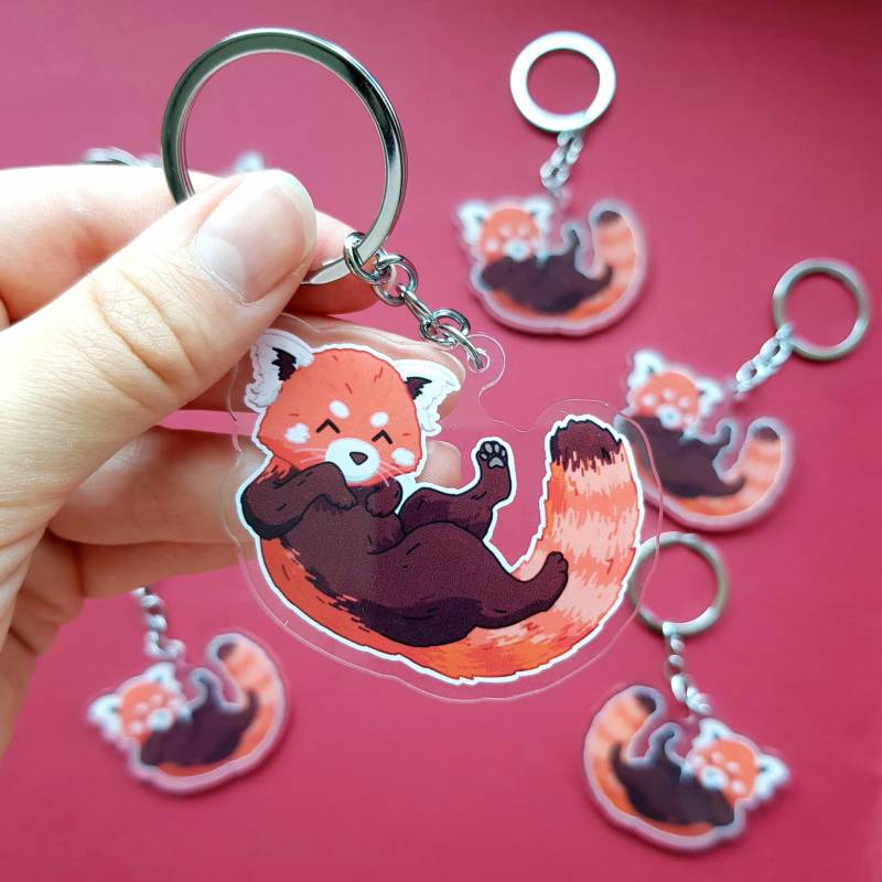 Red Panda - Acrylic Keychain Schlüsselanhänger von weissmachtbunt