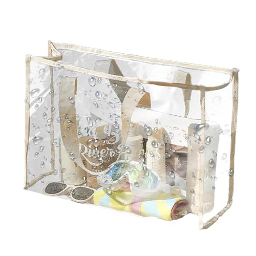 weiting Durchsichtige Sporttasche, durchsichtige Einkaufstasche - Klarsichtbeutel,wasserdichte große durchsichtige Tasche, durchsichtige Strandtasche, durchsichtige PVC-Tragetasche, Langer von weiting