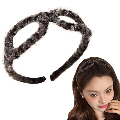 weiting Plüschhaarband, Plüschstirnband | Mit einer Brille geformte Duschstirnband - Mode Leopard Print Hair Hoop für Frauen und Mädchen, Haarzubehör von weiting